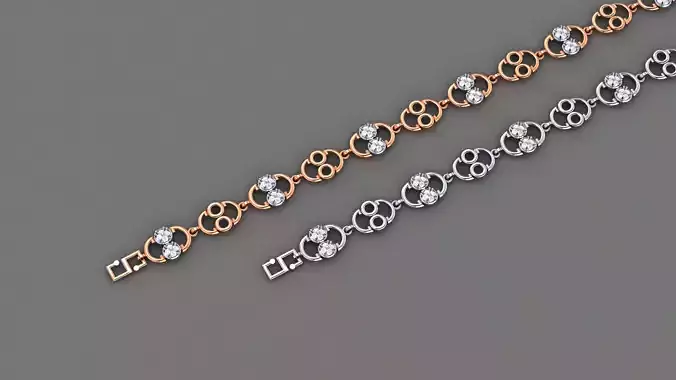Light Diamond Bracelet 3dm stl renders details