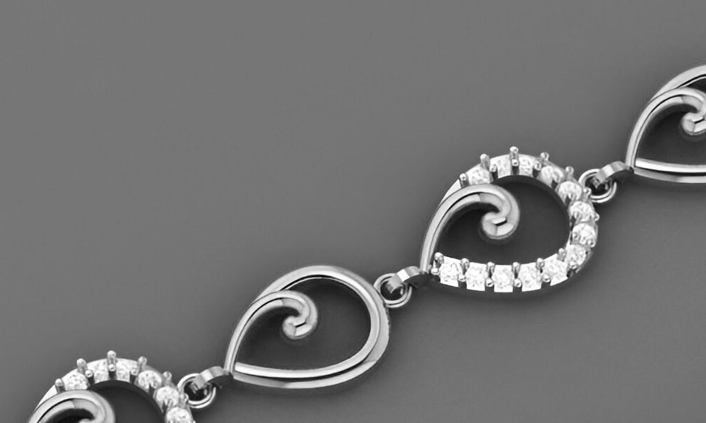 Pear Leaves Light Diamond Bracelet 3dm stl renders details 3D print model_9