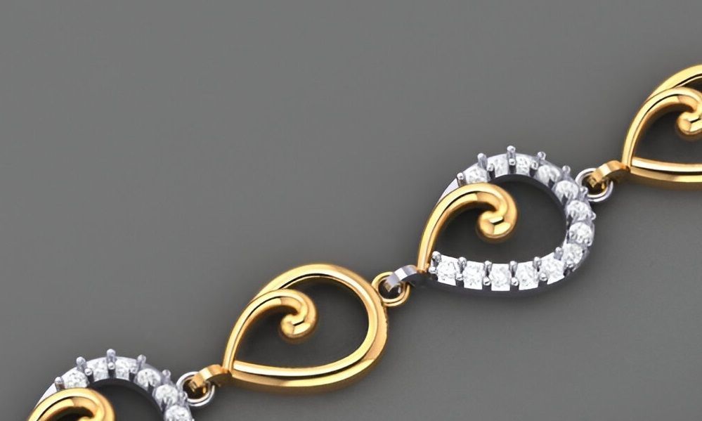 Pear Leaves Light Diamond Bracelet 3dm stl renders details 3D print model_3