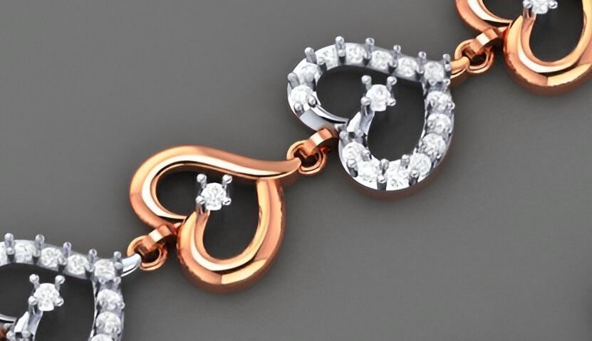 Heart Love Valentine Light Diamond Bracelet 3dm stl renders 3D print model_7