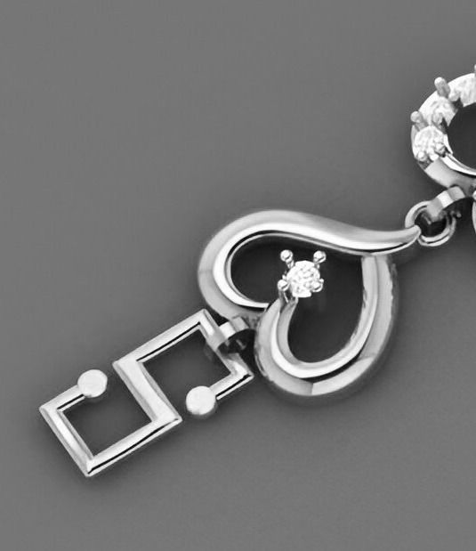 Heart Love Valentine Light Diamond Bracelet 3dm stl renders 3D print model_8