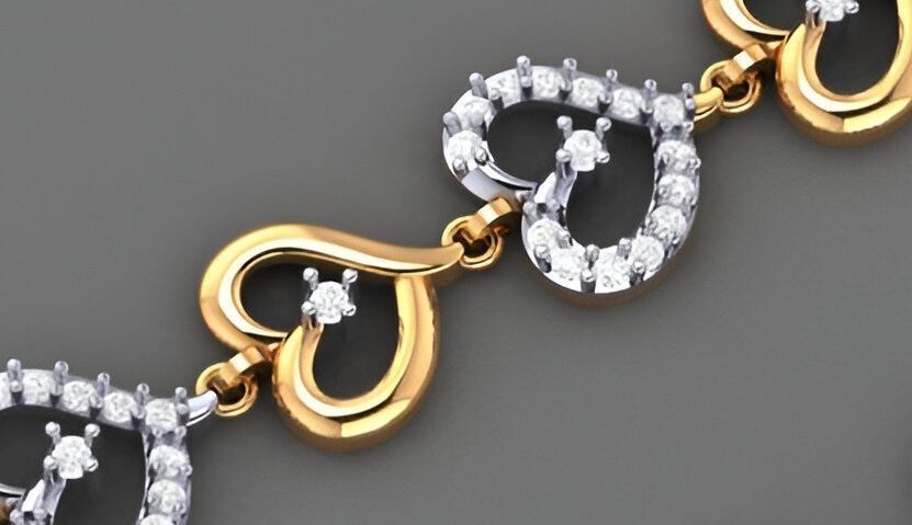 Heart Love Valentine Light Diamond Bracelet 3dm stl renders 3D print model_4