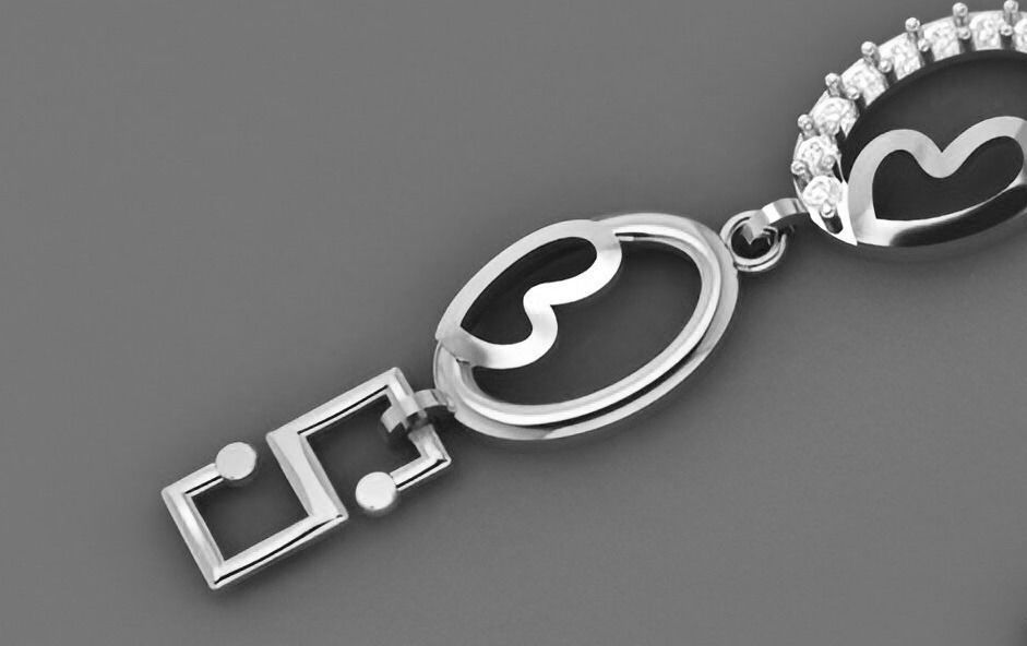 Heart Love Valentine Light Diamond Bracelet 3dm stl renders 3D print model_8