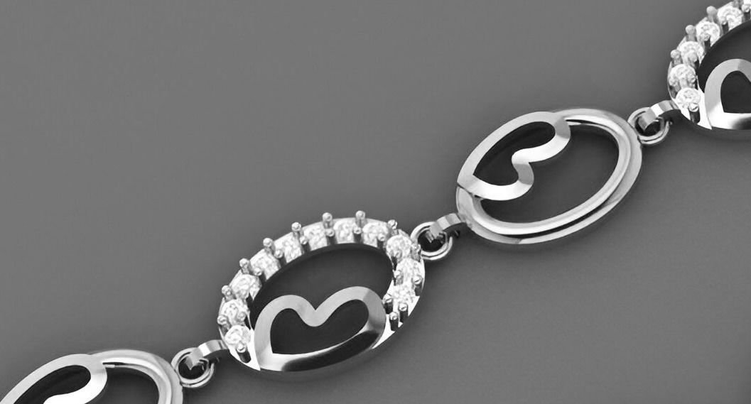 Heart Love Valentine Light Diamond Bracelet 3dm stl renders 3D print model_9