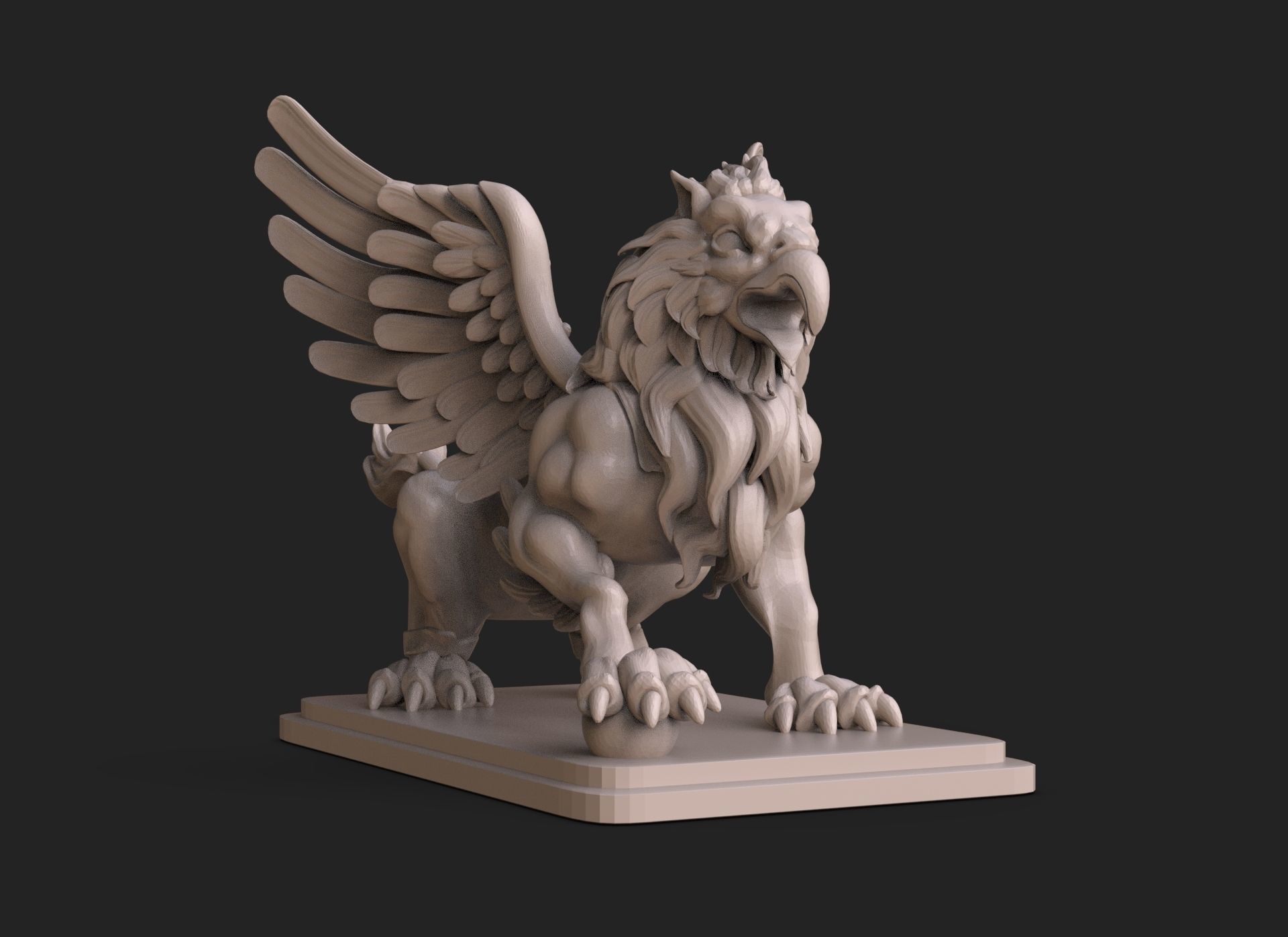 Griffin Sculpture  3D print model_4