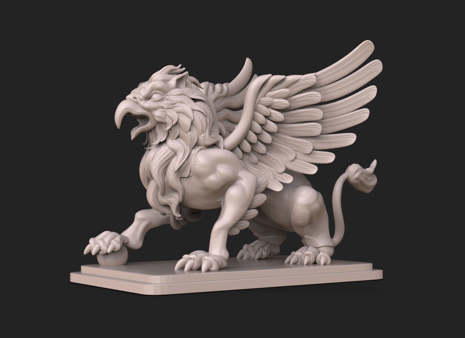 Griffin Sculpture  3D print model_5