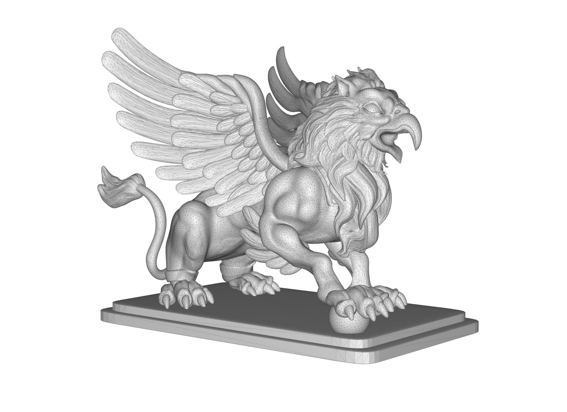 Griffin Sculpture  3D print model_7