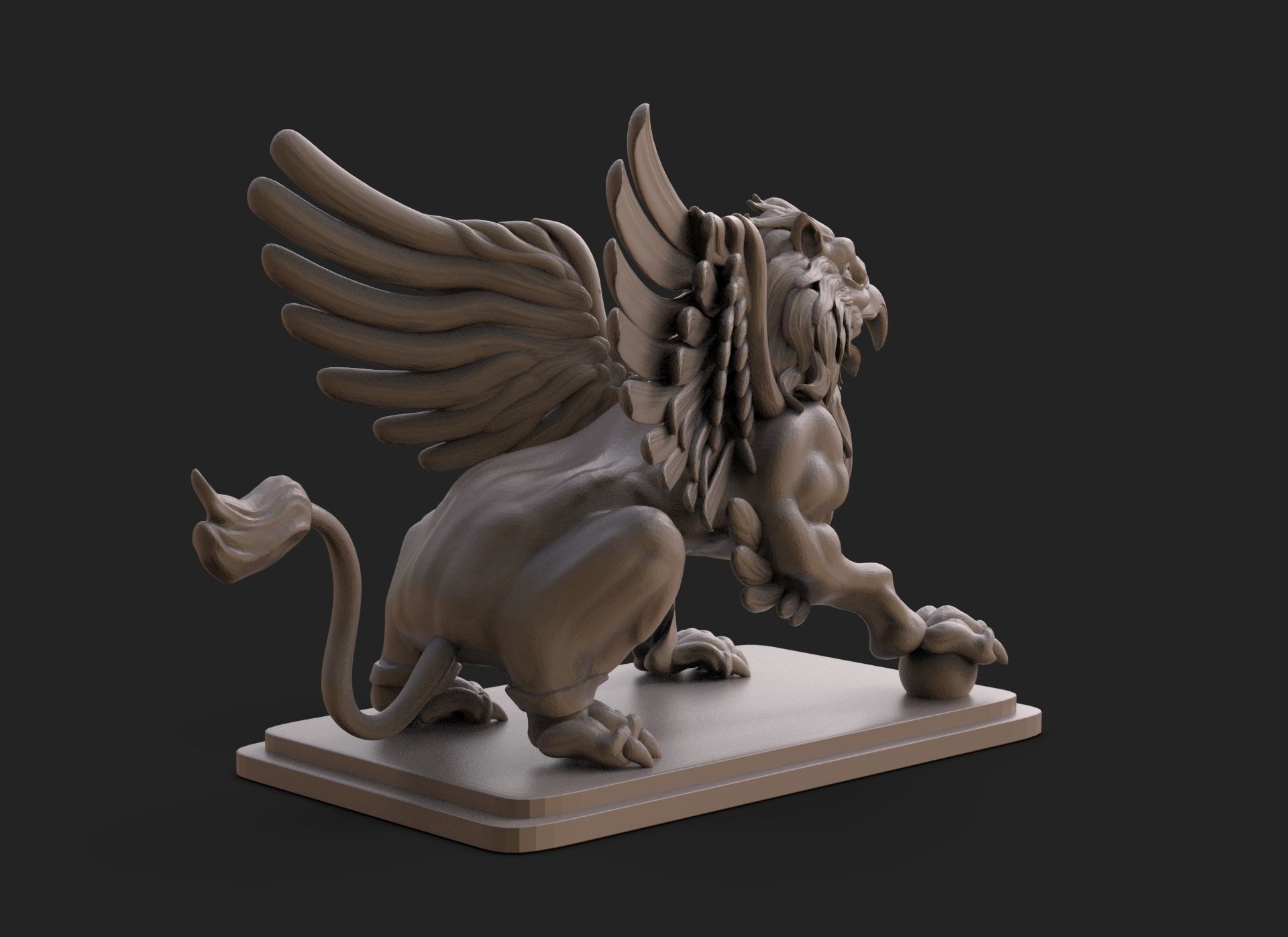 Griffin Sculpture  3D print model_3