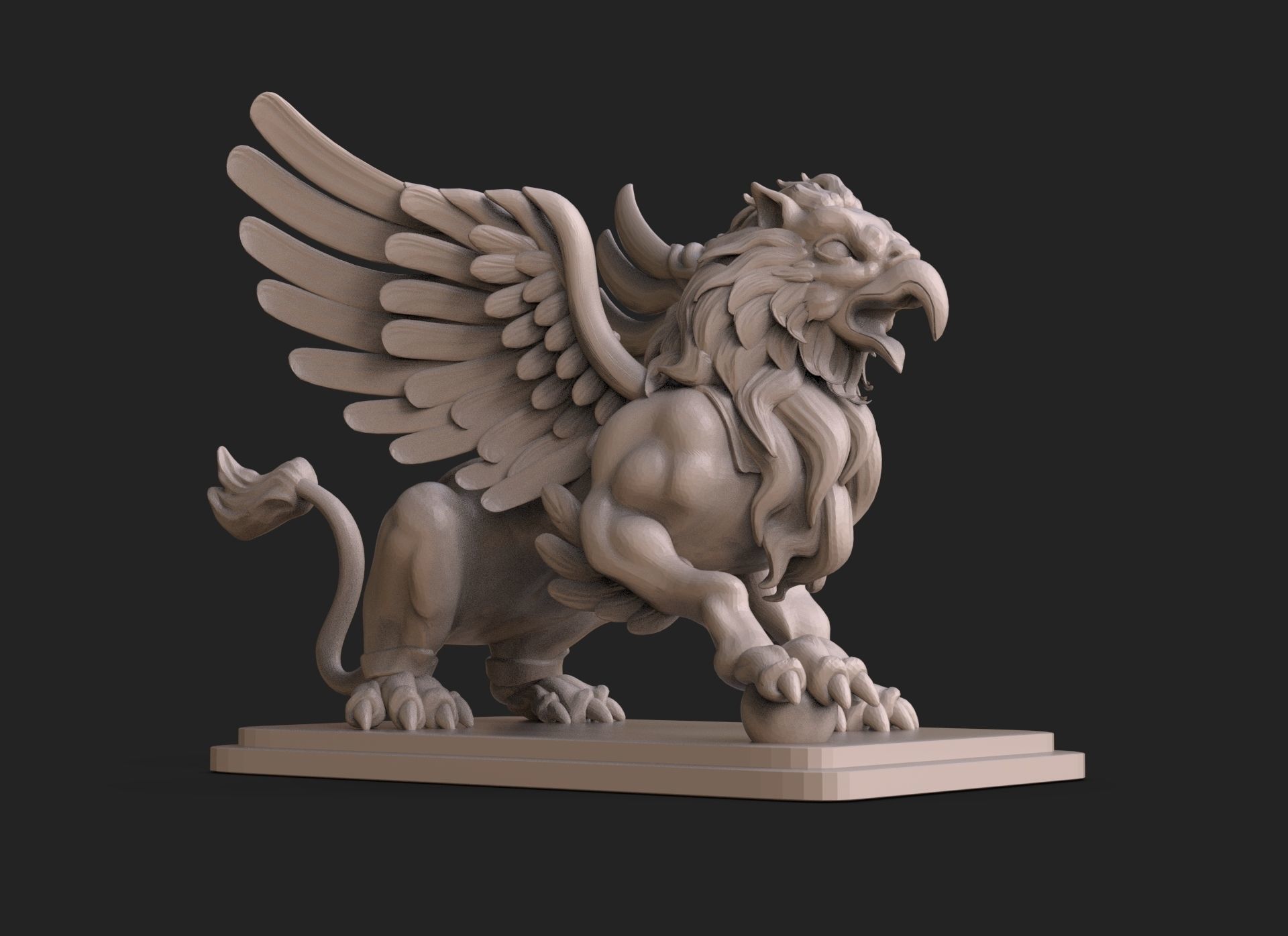 Griffin Sculpture  3D print model_1