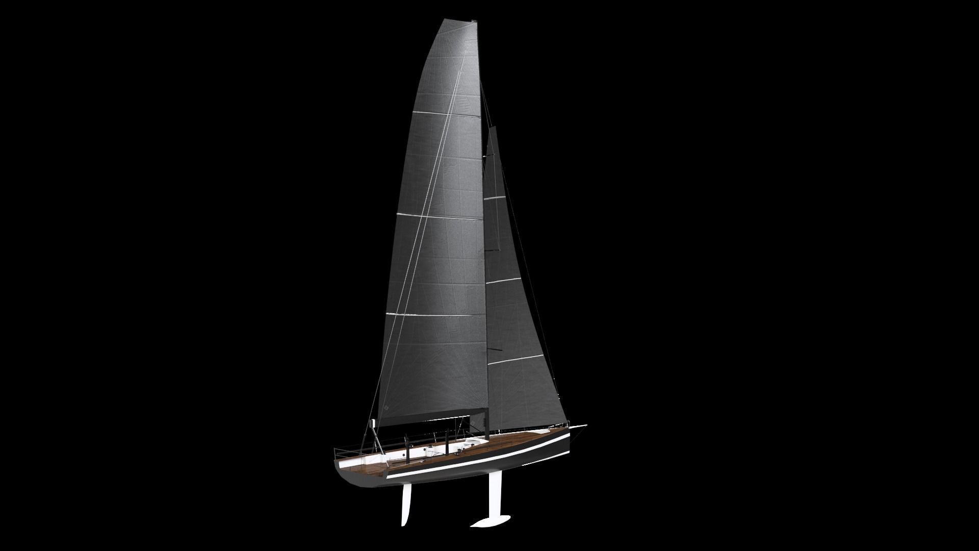 Sailing Yacht 3D model_3