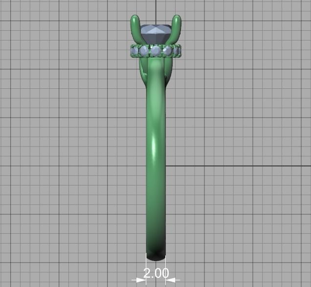 Diamond Trellis  Solitaire Engagement ring Half Carat Stone V1 3D print model_35