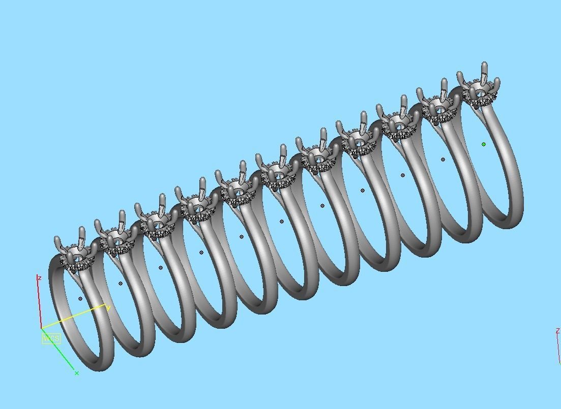 Diamond Trellis  Solitaire Engagement ring Half Carat Stone V1 3D print model_38