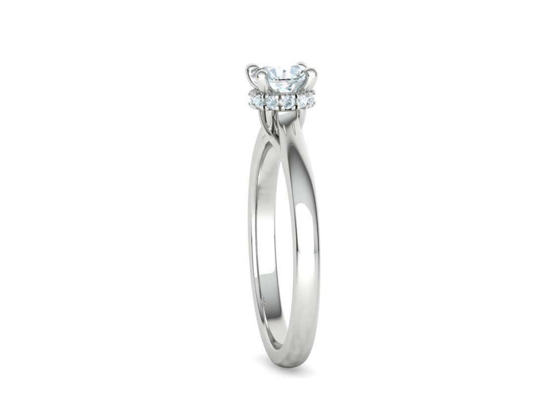 Diamond Trellis  Solitaire Engagement ring Half Carat Stone V1 3D print model_20