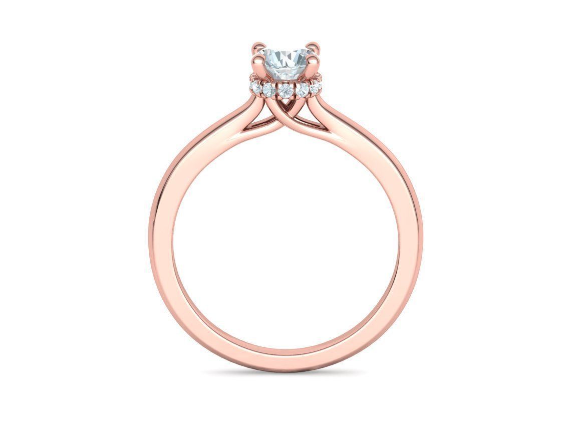 Diamond Trellis  Solitaire Engagement ring Half Carat Stone V1 3D print model_12