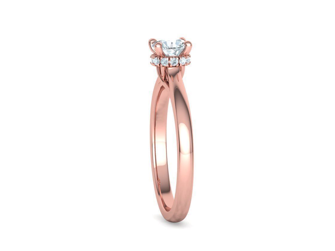 Diamond Trellis  Solitaire Engagement ring Half Carat Stone V1 3D print model_18