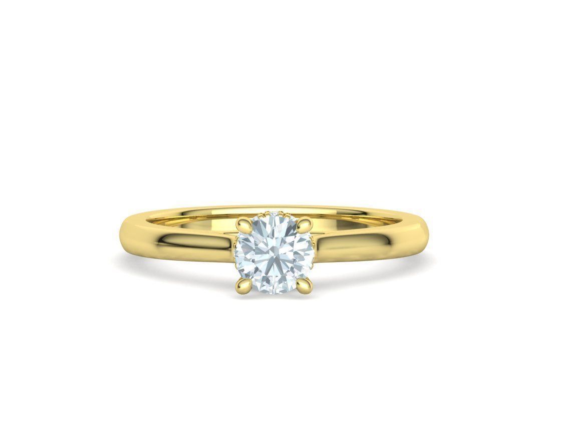 Diamond Trellis  Solitaire Engagement ring Half Carat Stone V1 3D print model_28