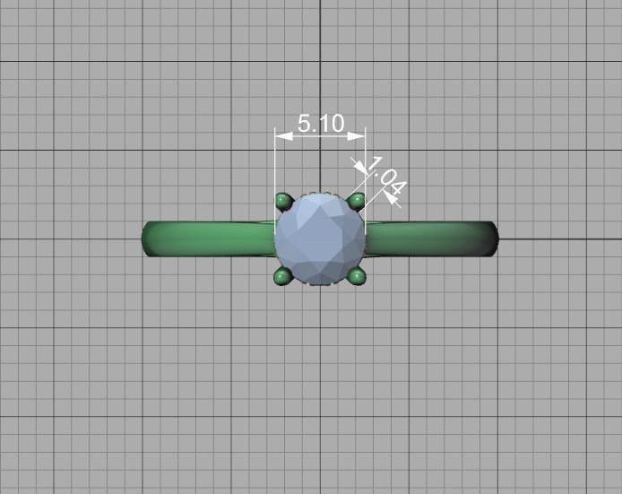 Diamond Trellis  Solitaire Engagement ring Half Carat Stone V1 3D print model_30