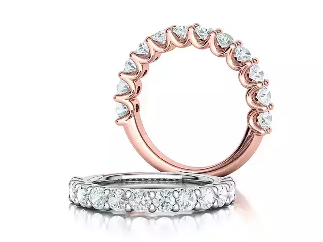 Half Eternity Ring 3mm Diamonds 12-stone design 3D print model