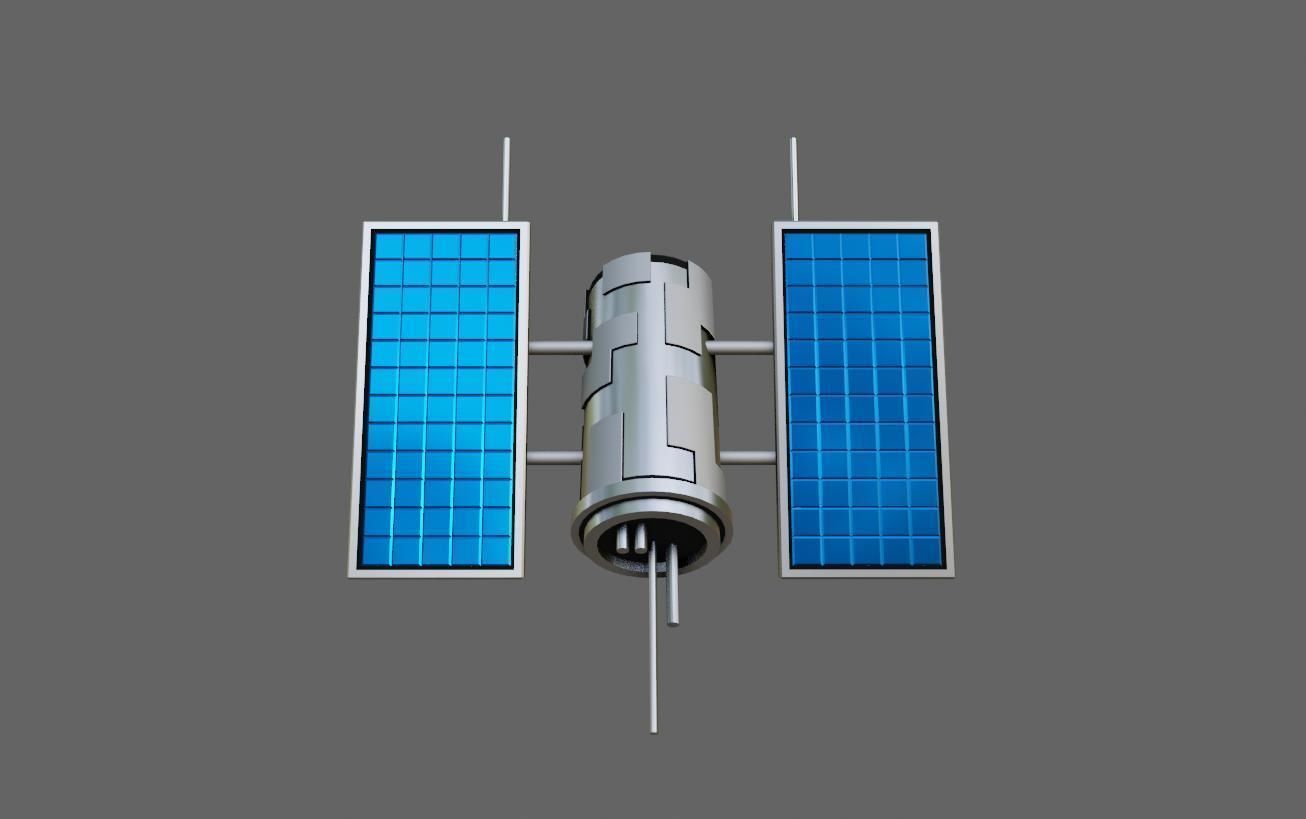 Satellite - Satelite Espacial Low-poly 3D model_3