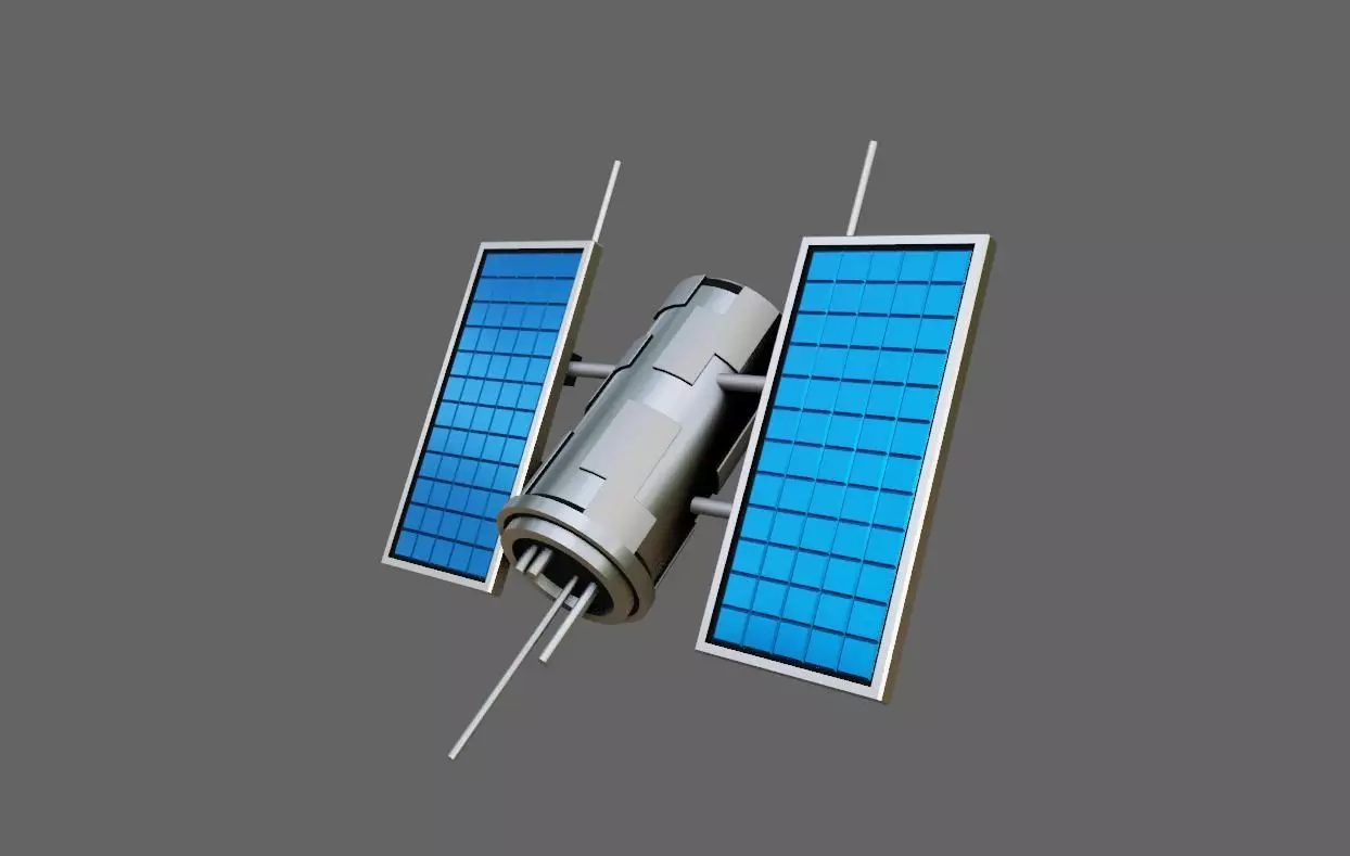 Satellite - Satelite Espacial Low-poly 3D model_0