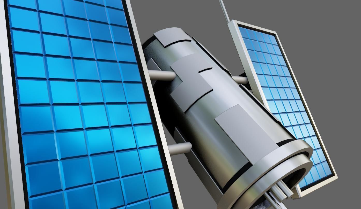 Satellite - Satelite Espacial Low-poly 3D model_2