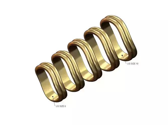 Double curved wire band US sizes 6to10