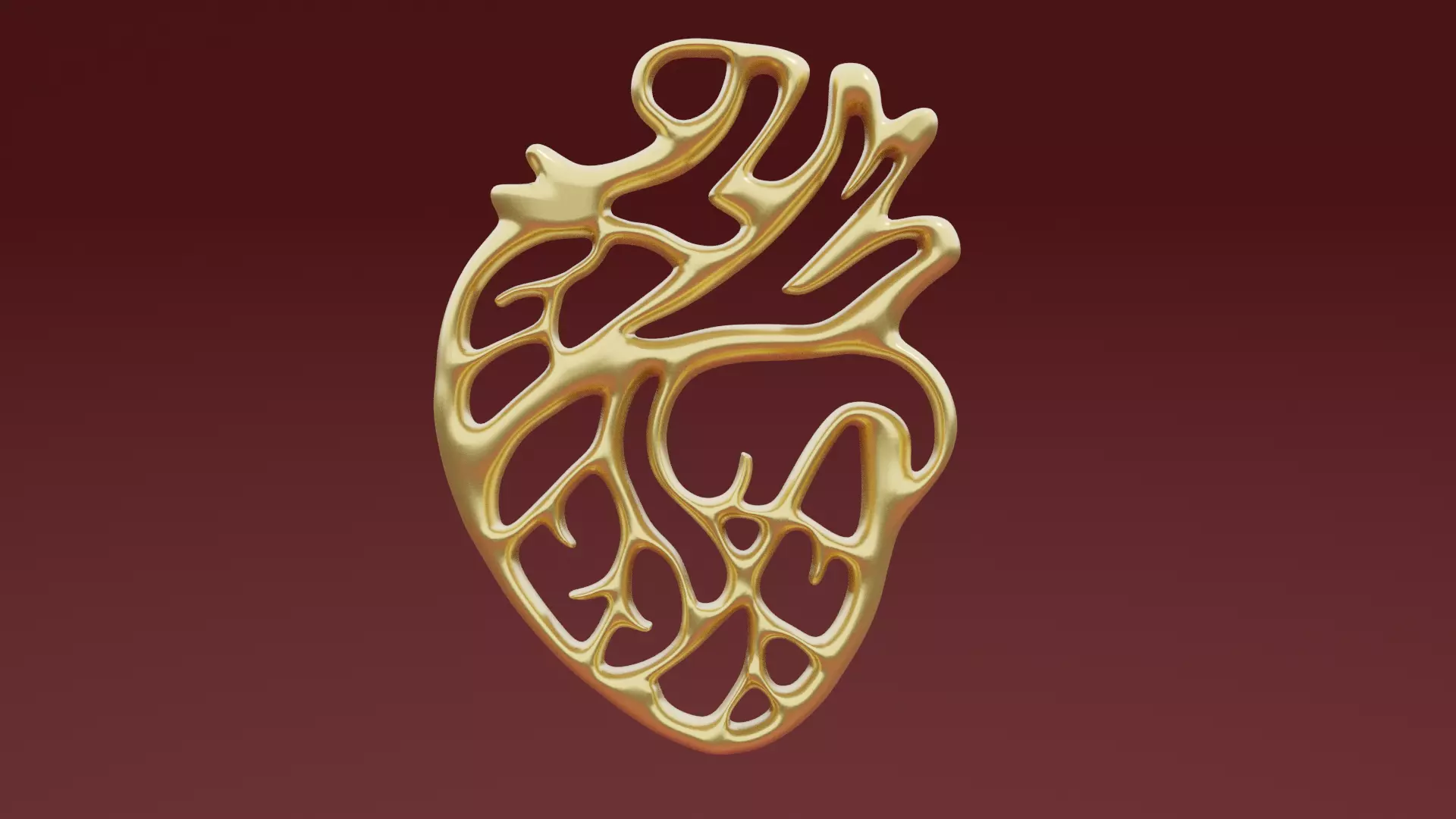 GOLD HEART PENDENT Free 3D print model