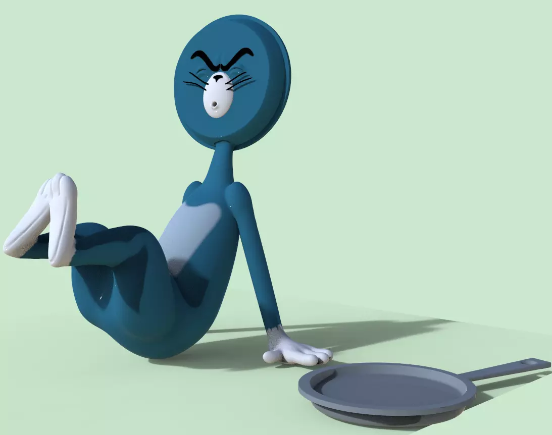 TOM AND JERRY - SHAPES OF TOM - PAN-SHAPED FACE 3D print model