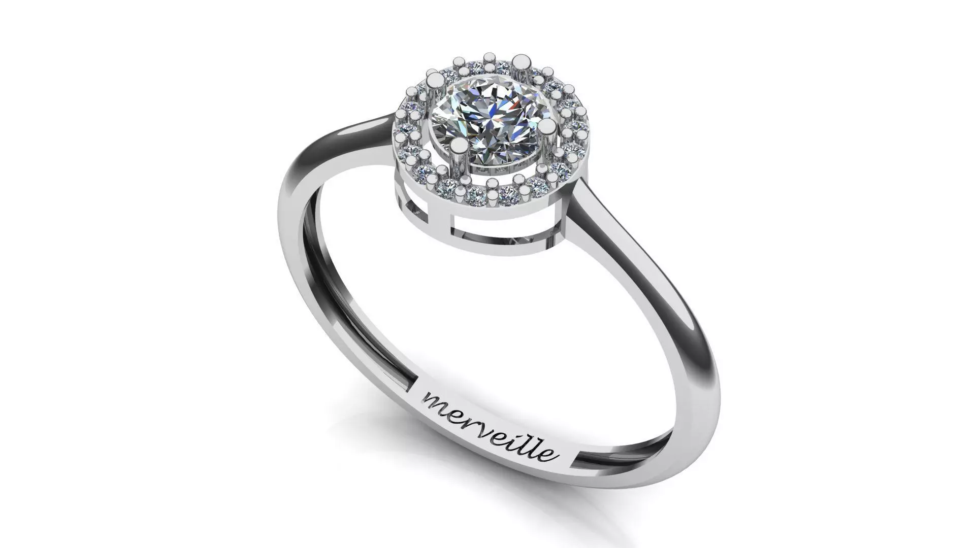 elegant engagement ring 3D print model