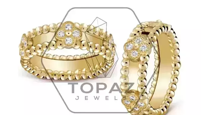 VanCleef Band Ring Diamonds 3d print model 3D print model