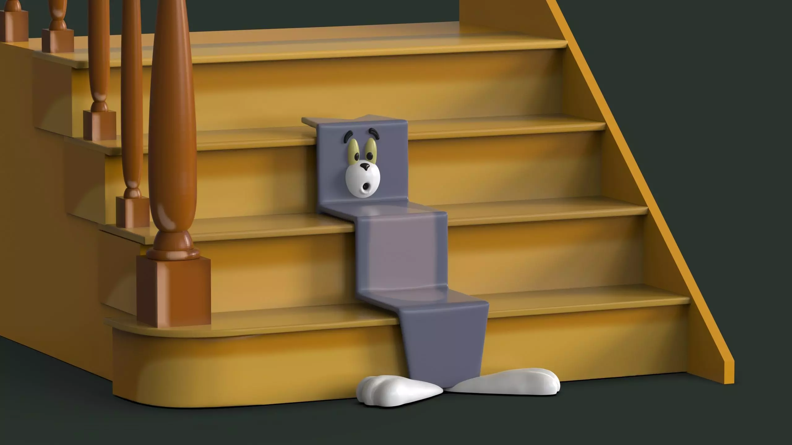 TOM AND JERRY - SHAPES OF TOM - STAIRS 3D print model_0