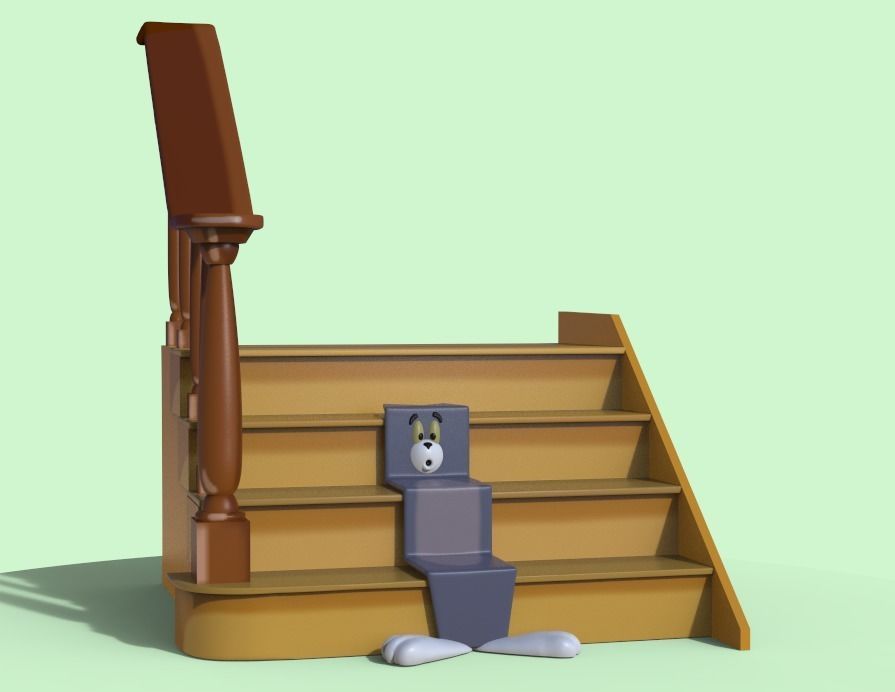 TOM AND JERRY - SHAPES OF TOM - STAIRS 3D print model_1