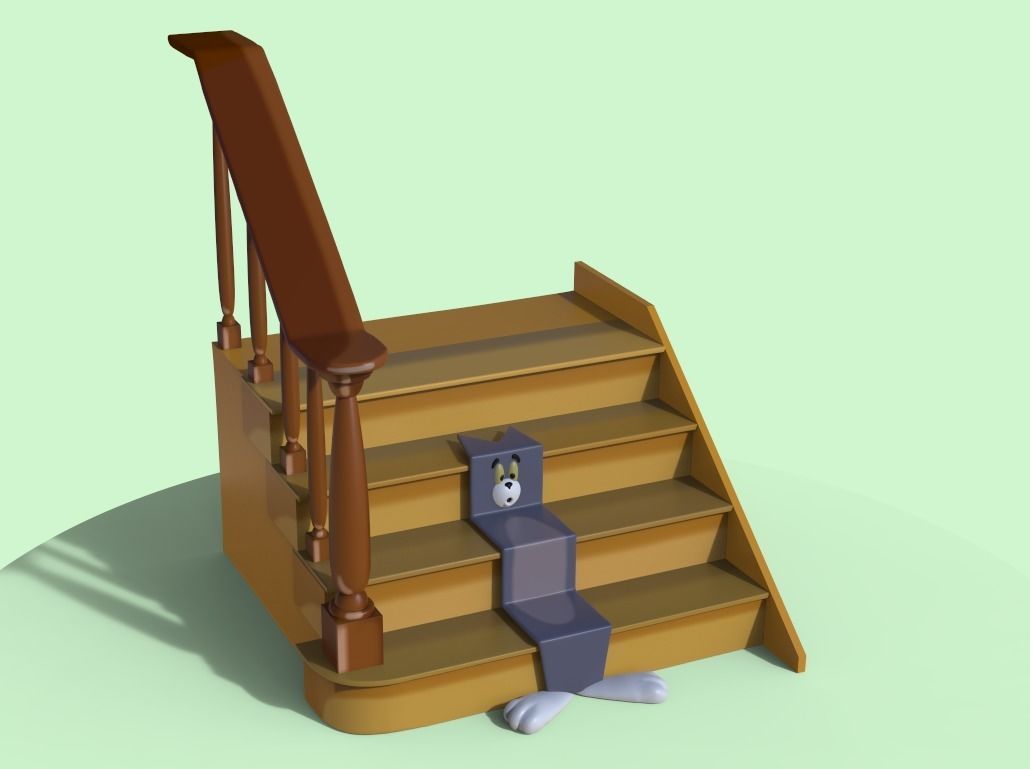 TOM AND JERRY - SHAPES OF TOM - STAIRS 3D print model_3