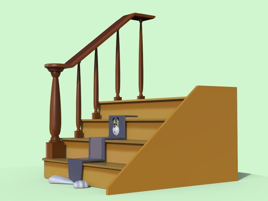 TOM AND JERRY - SHAPES OF TOM - STAIRS 3D print model_2