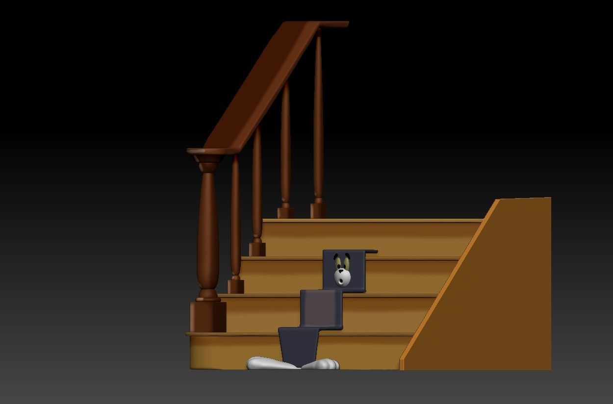 TOM AND JERRY - SHAPES OF TOM - STAIRS 3D print model_8