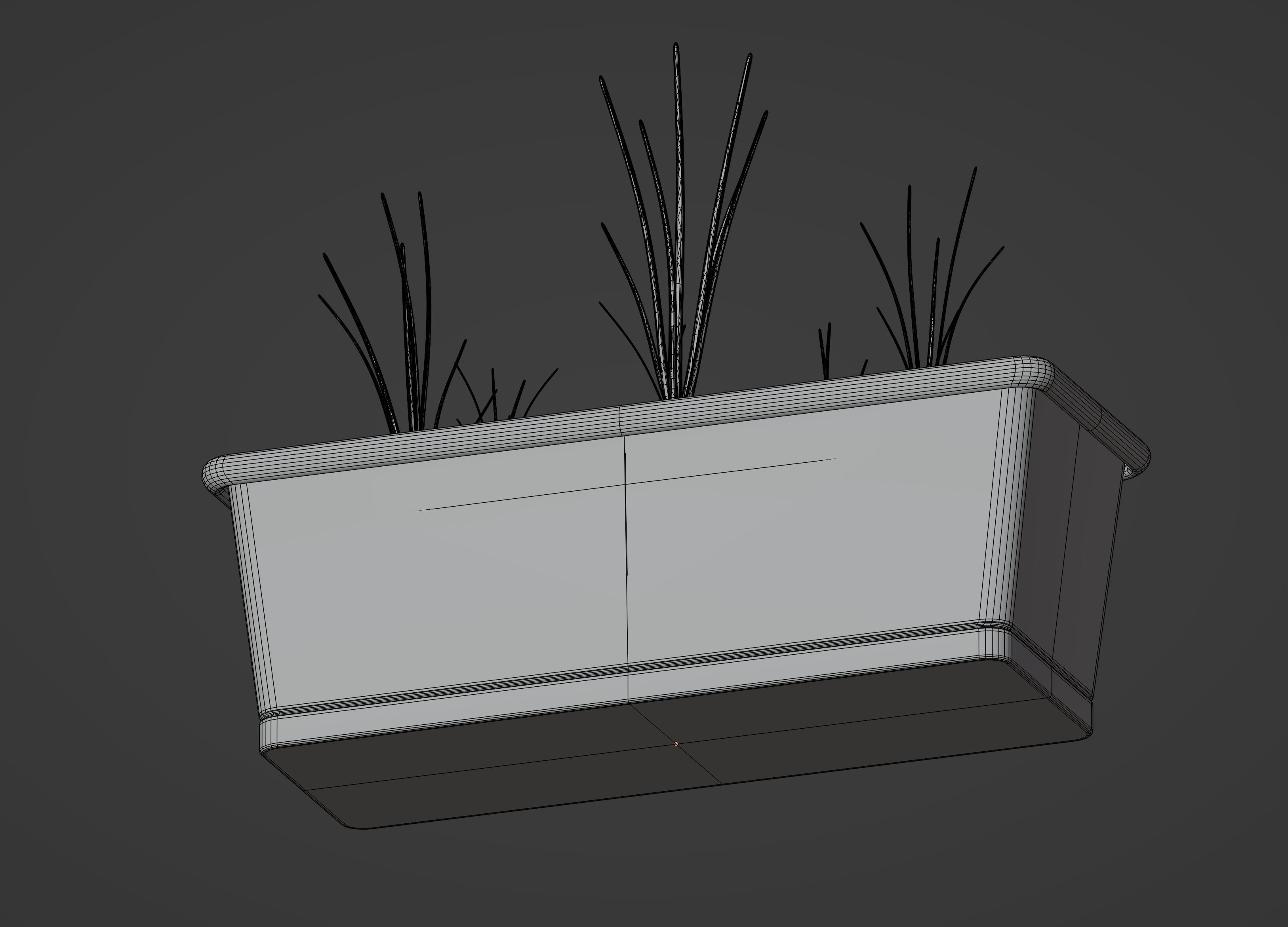 Planter Box with Growing Onions 3D model_11