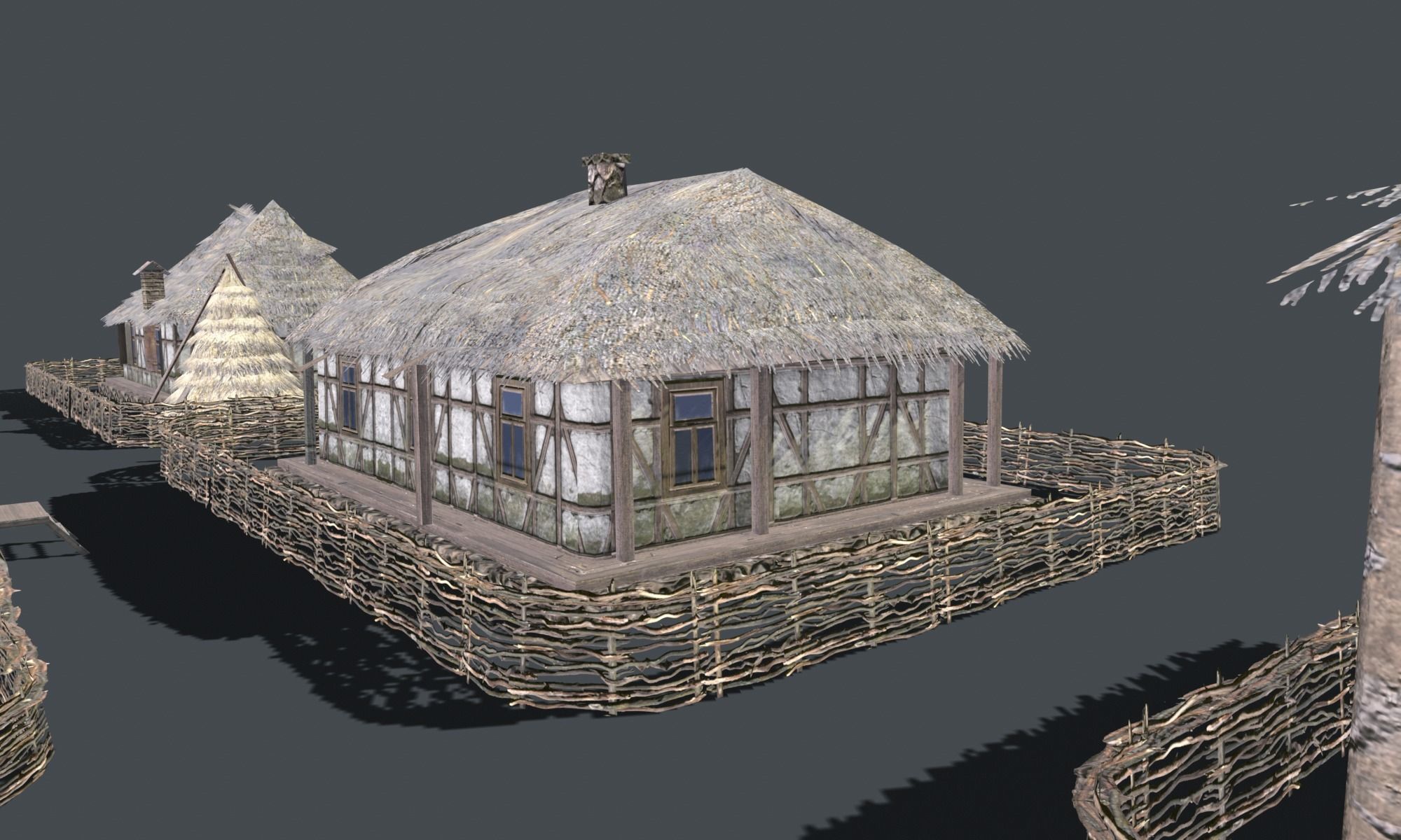 Wooden Village Low-poly 3D model_18