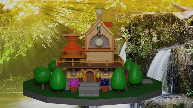 Fairytale house Low-poly 3D model