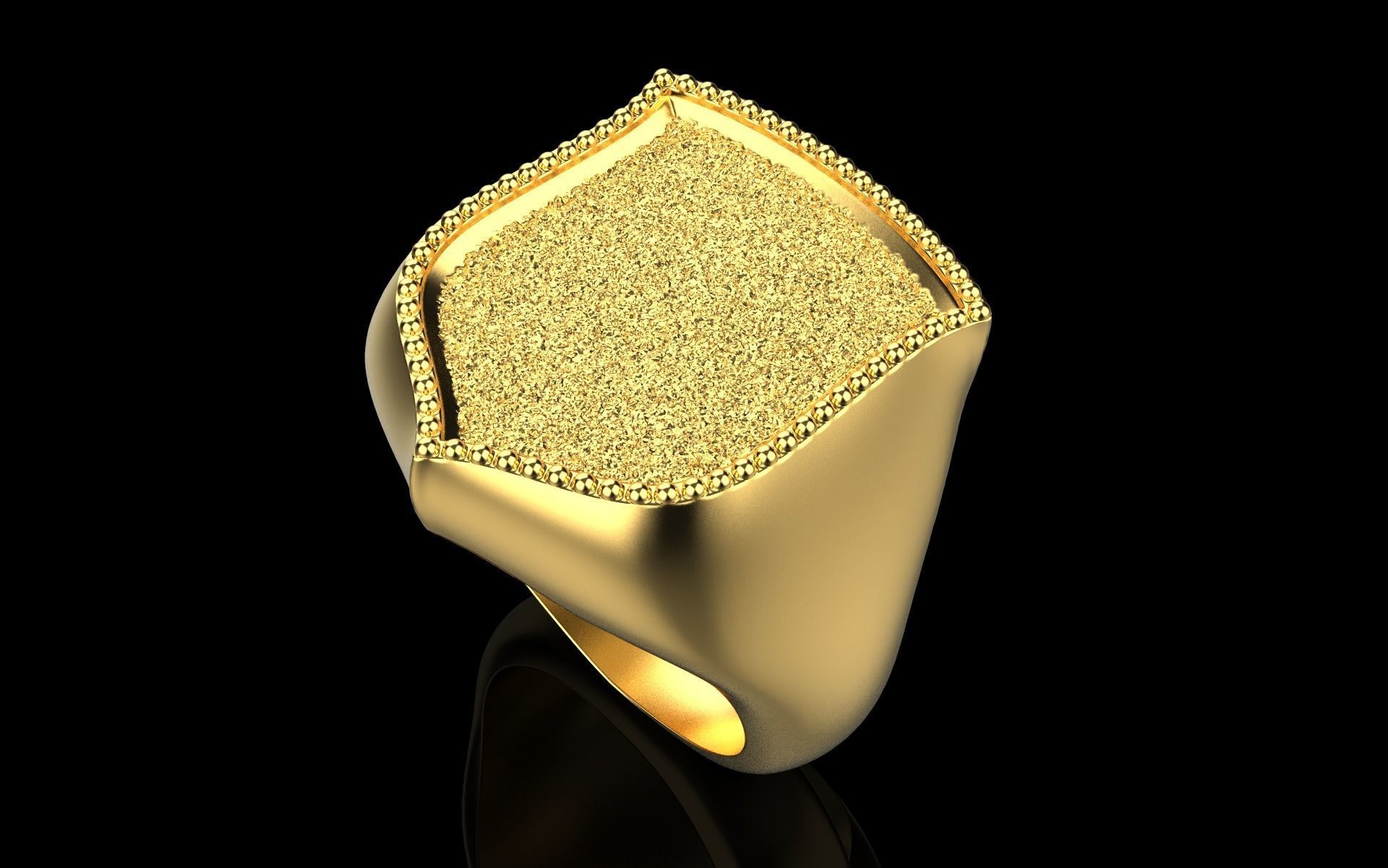 shield man signet ring model 586 3D print model_24