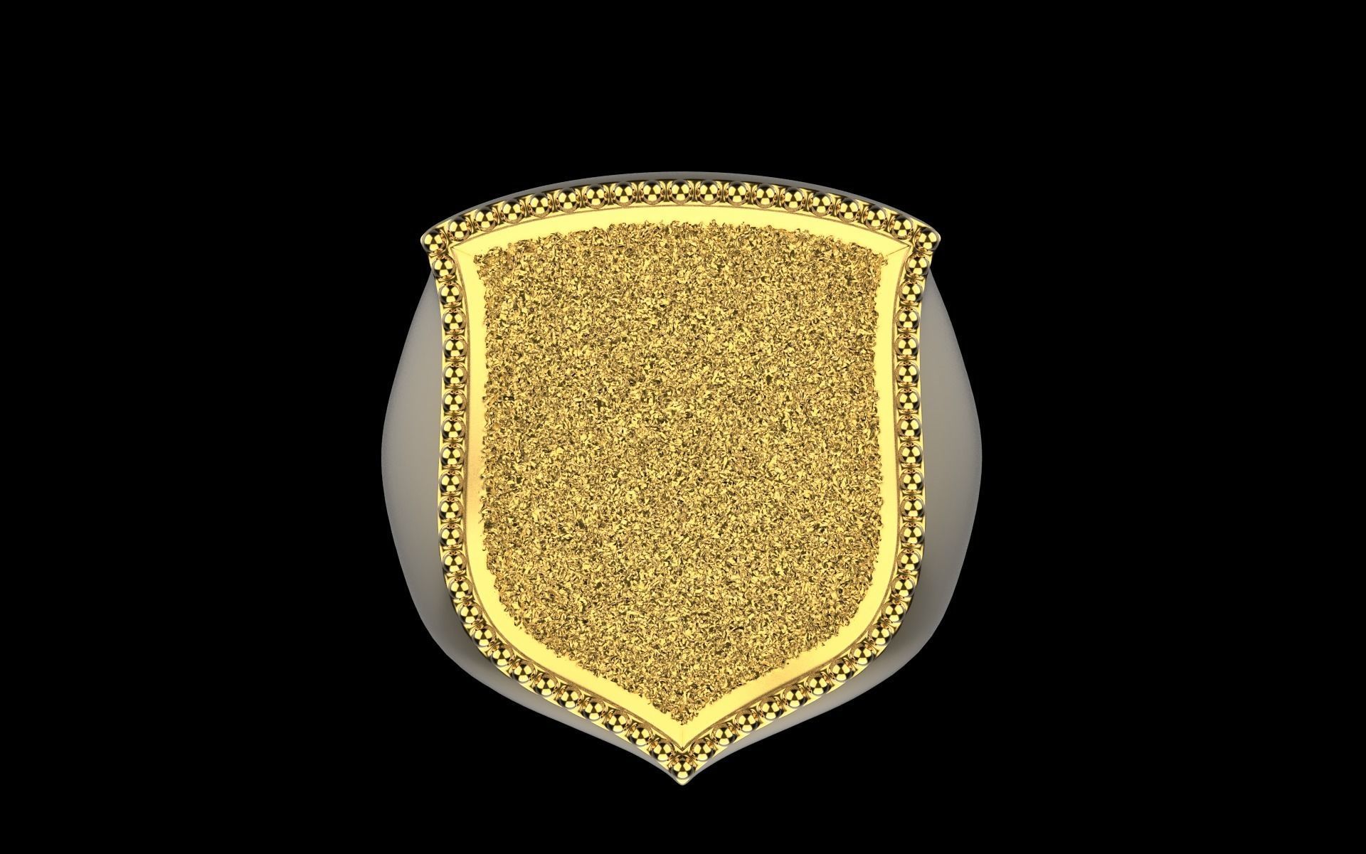 shield man signet ring model 586 3D print model_2