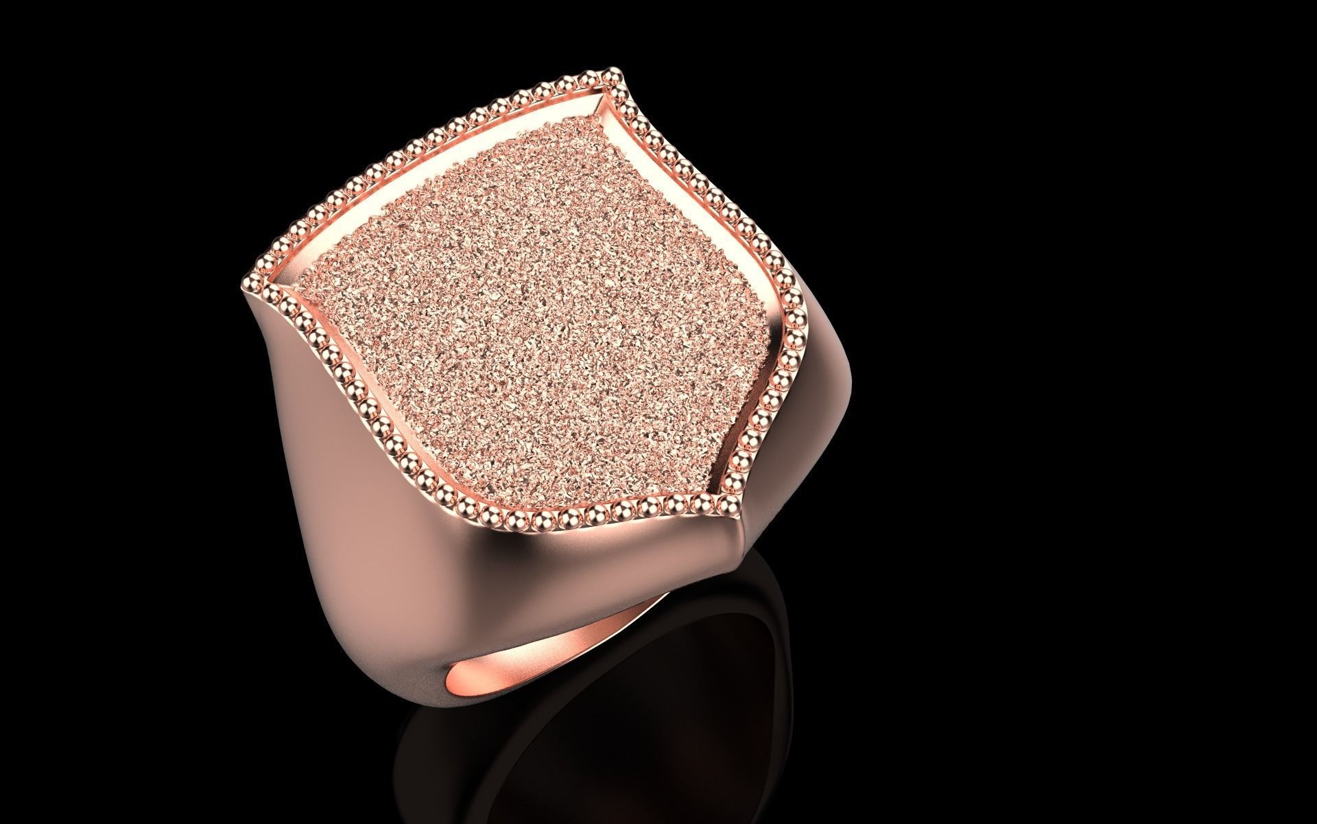 shield man signet ring model 586 3D print model_34