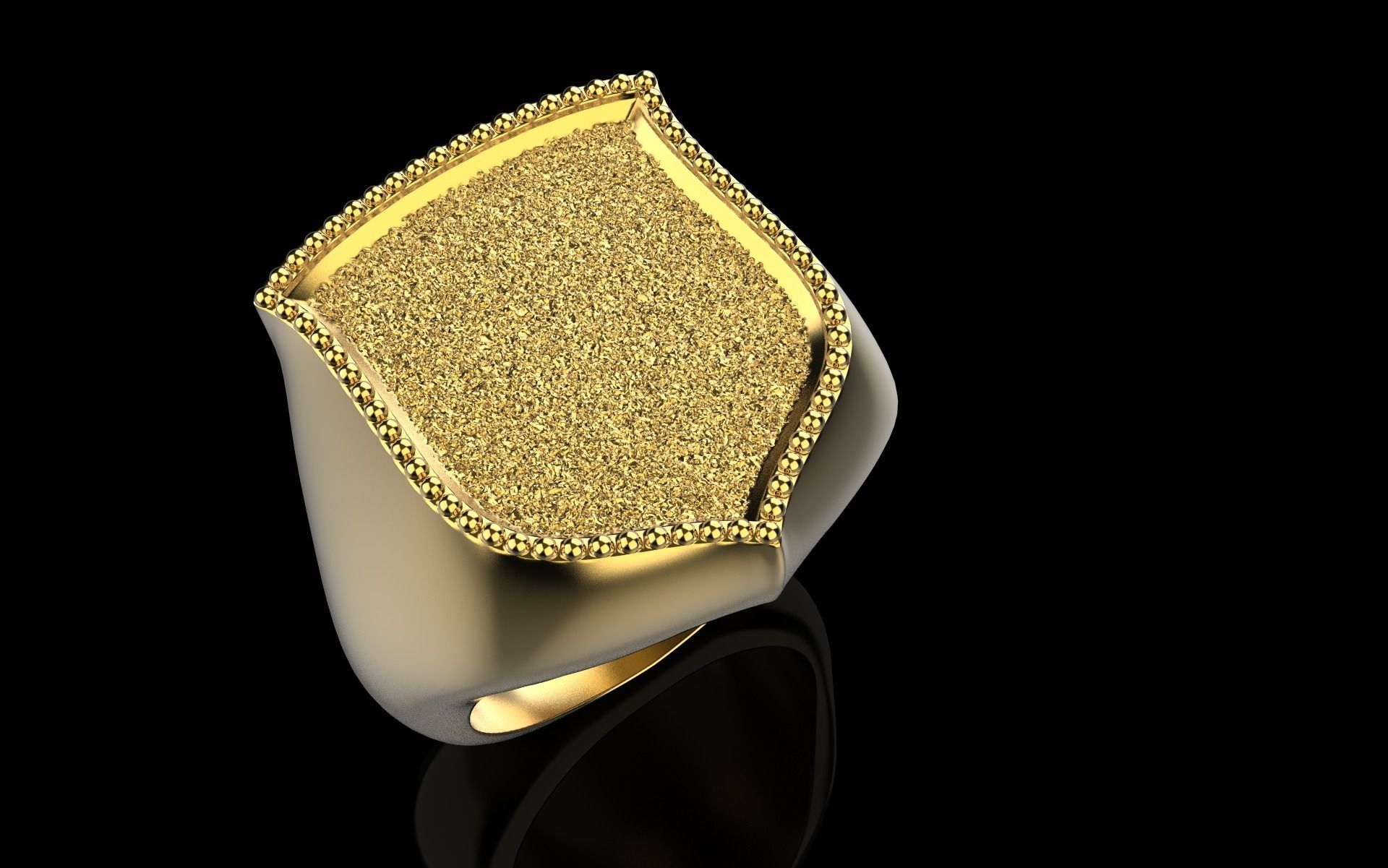 shield man signet ring model 586 3D print model_37