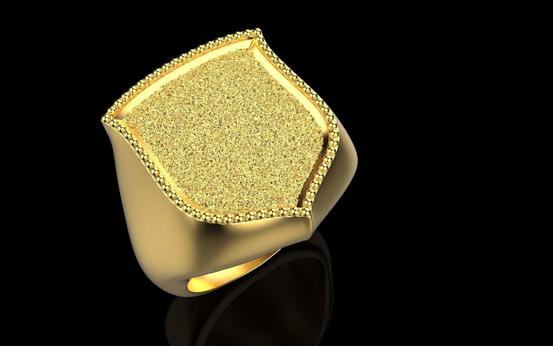 shield man signet ring model 586 3D print model_31