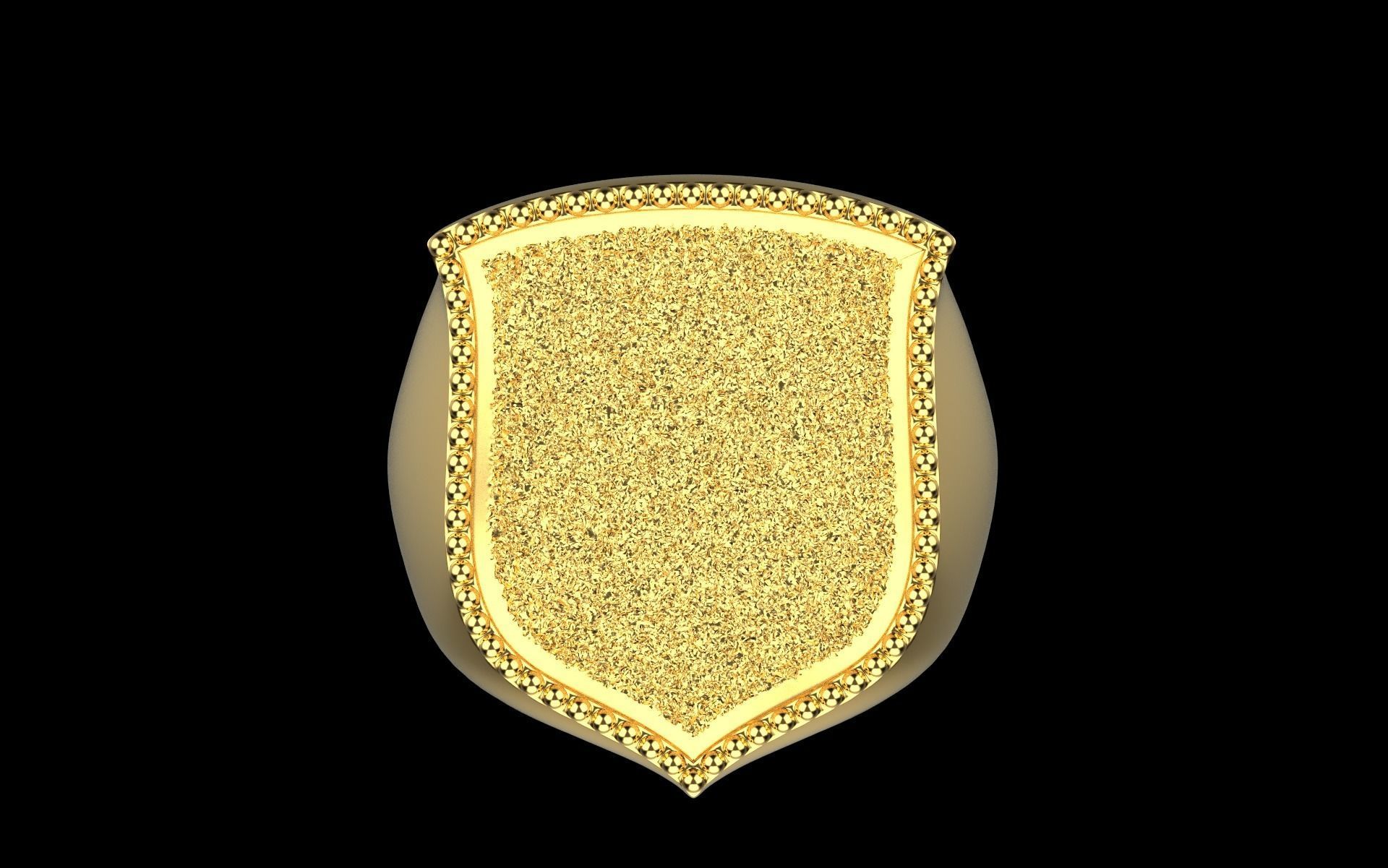 shield man signet ring model 586 3D print model_13