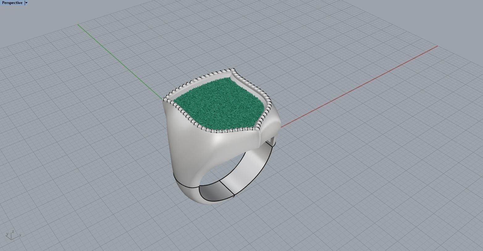 shield man signet ring model 586 3D print model_11