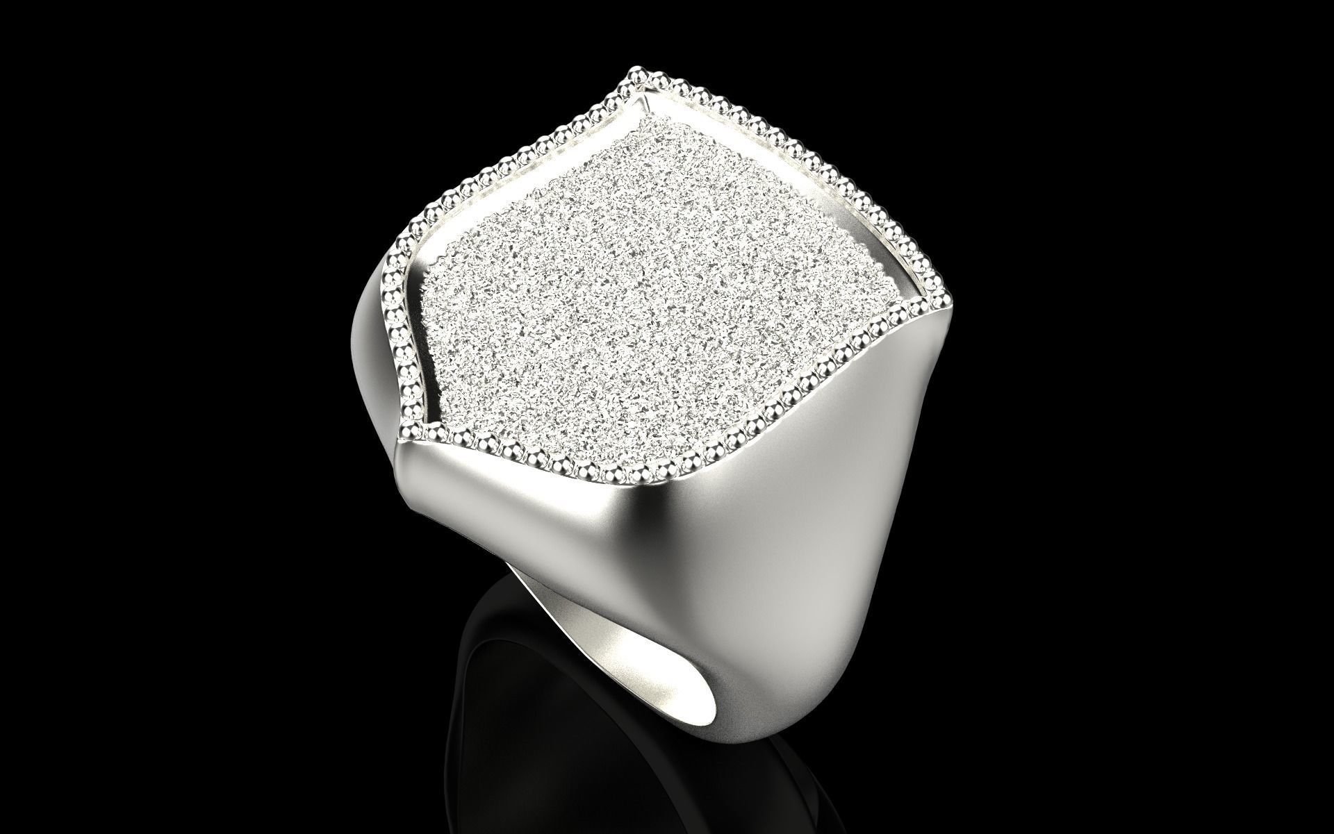 shield man signet ring model 586 3D print model_29