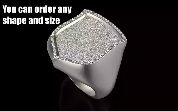 shield man signet ring model 586 3D print model