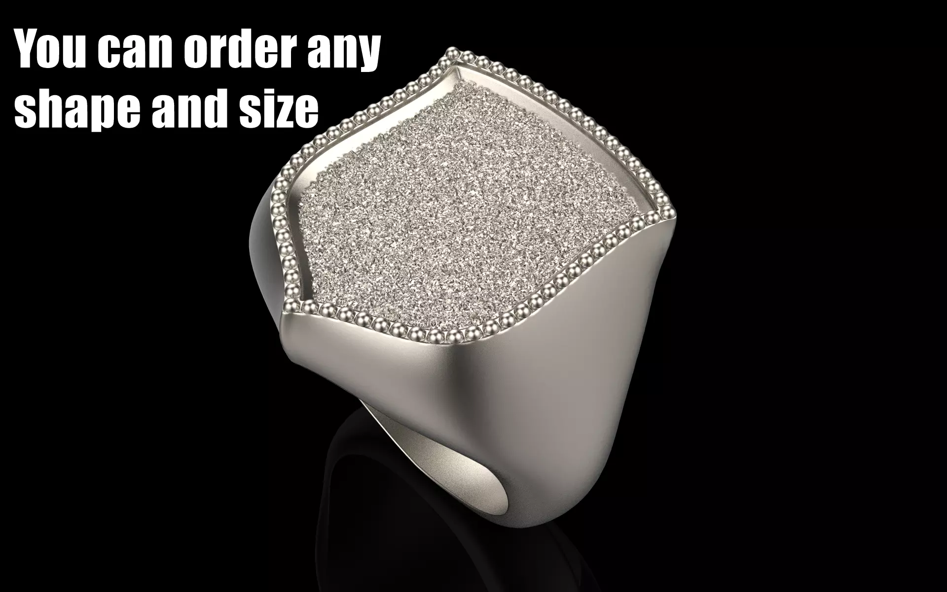 shield man signet ring model 586 3D print model_0