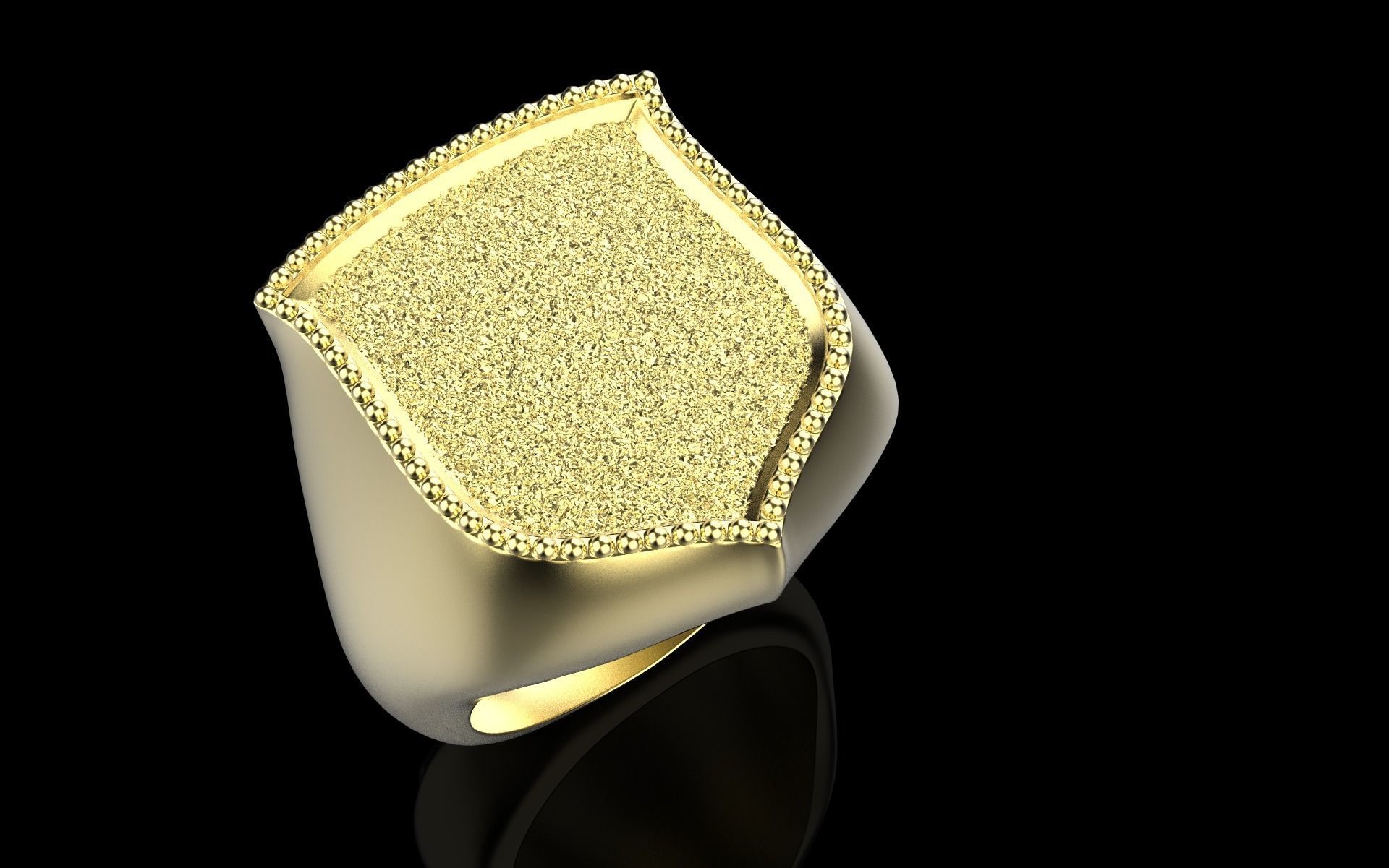 shield man signet ring model 586 3D print model_32