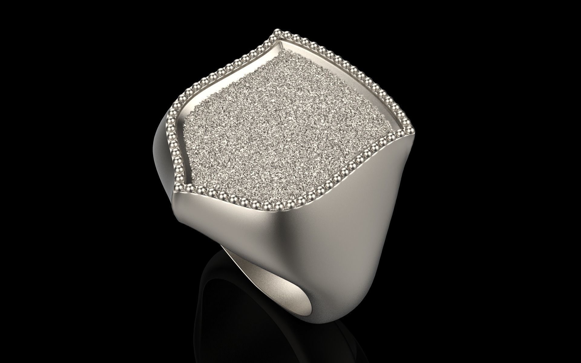 shield man signet ring model 586 3D print model_26